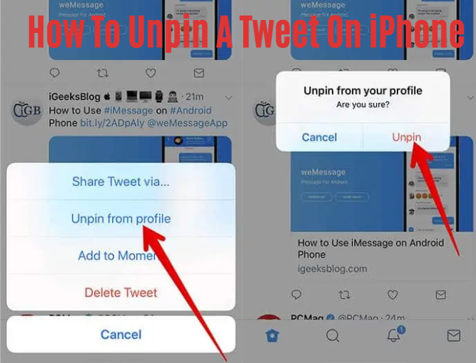 How To Unpin A Tweet On iPhone